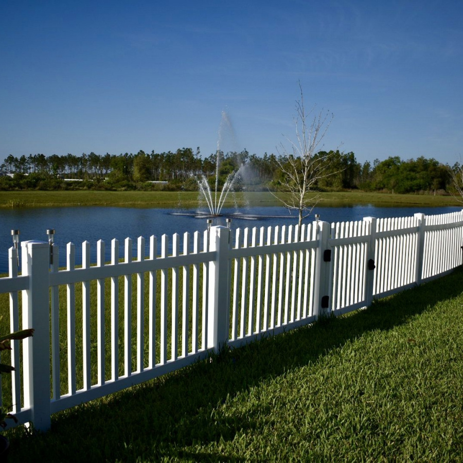 4ft white picket pvc fence, small picket fence for garden picture