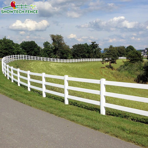 3 rail pvc farm fence white, 4 rail pvc fencing post and rail, horse paddock fence