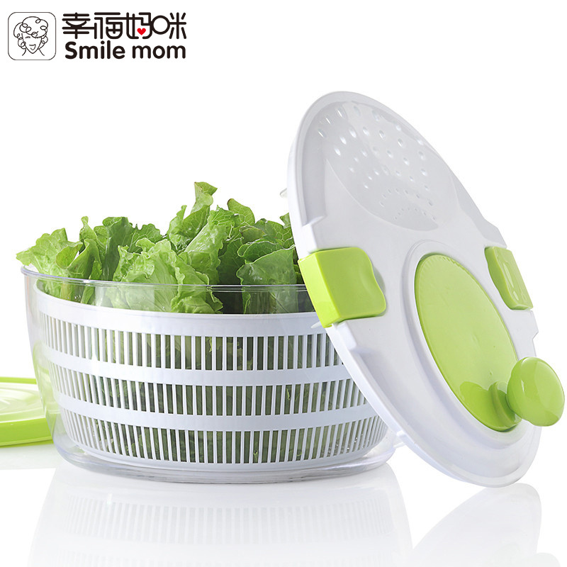 Smile mom Lettuce Washer Anti-Wobble Salad Spinner Vegetable Dryer with Bowl