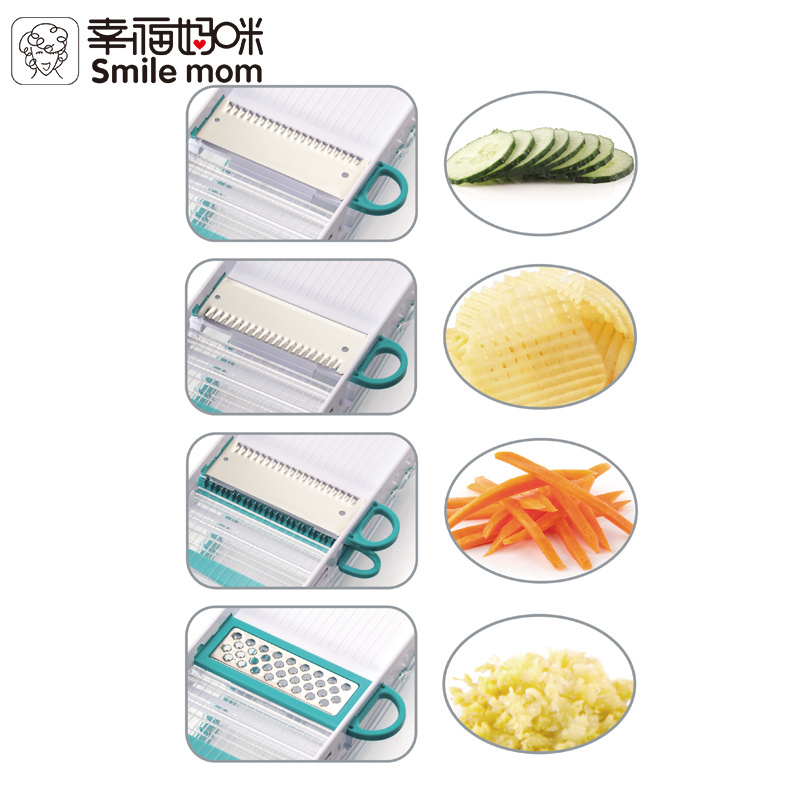 smile mom Mini Multi-Function Manual Adjustable Hand Vegetable Grater Cucumber Slicer