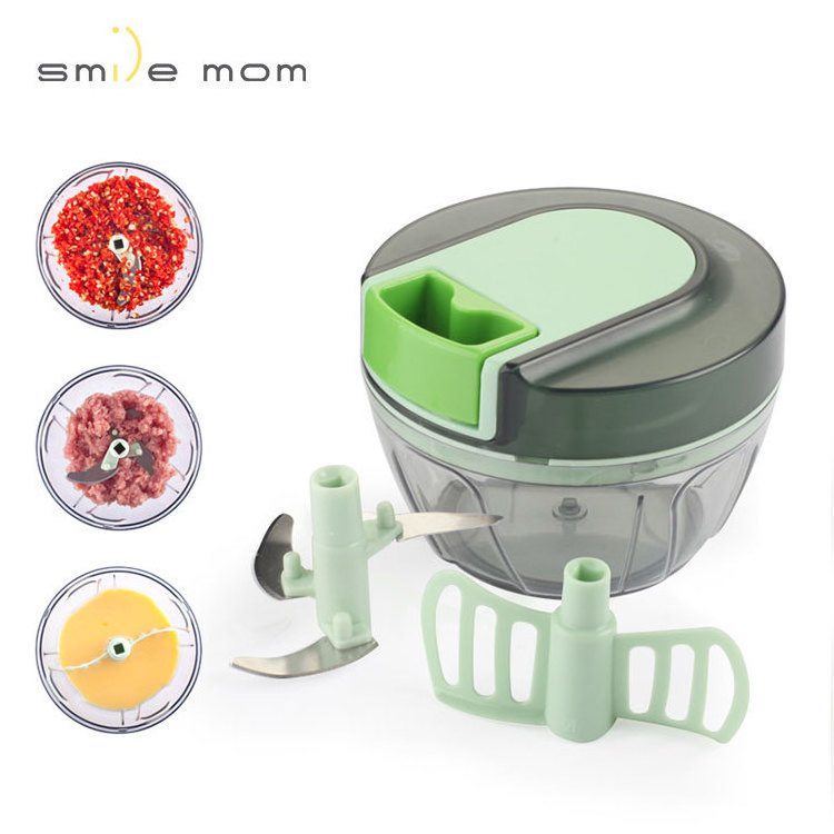 Smile mom Kitchen Gadgets Multifunctional Mini Hand Manual Pull Food Chopper for Vegetable and fuits