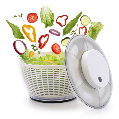 Smile Mom Multifunctional Manual Vegetable Salad Spinner Dryer High Steel Kitchen Household Tool Quick Drying Plastic Blade