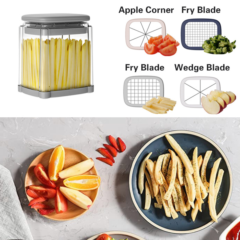 Multifunctional Manual Kitchen French Fries Potato Chips Cutter Slicer Chopper Box Vegetable Cutter Fruit Salad Cutter