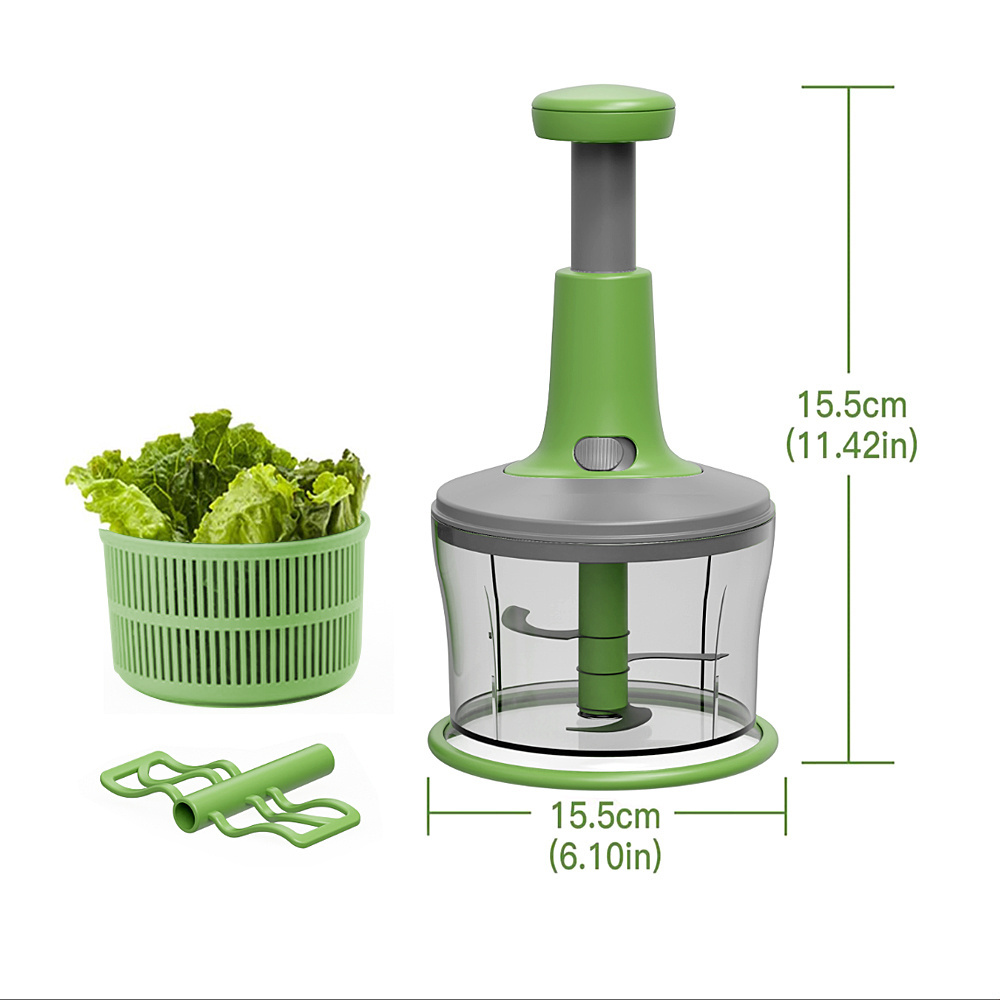 Smile mom Hand Onion Press Swift Chopper Salad Spinner and Slicer