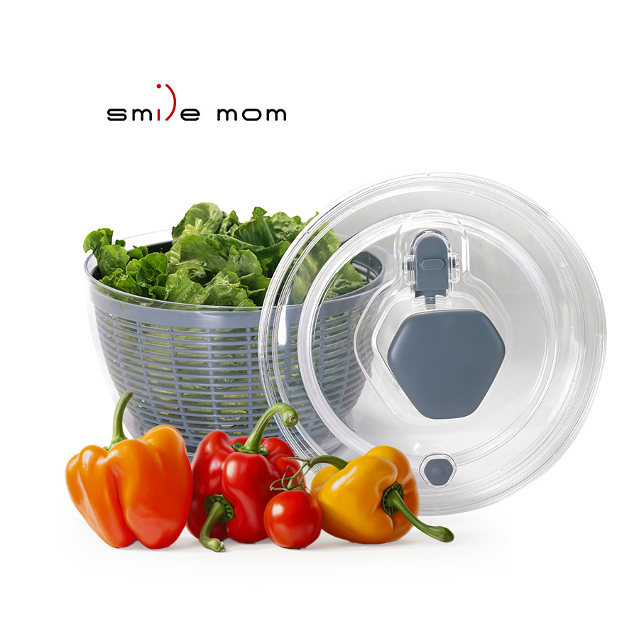 Vegetable Dryer Chopper Manual Lettuce Secure Lid Lock Salad Spinners With Bowl Colander