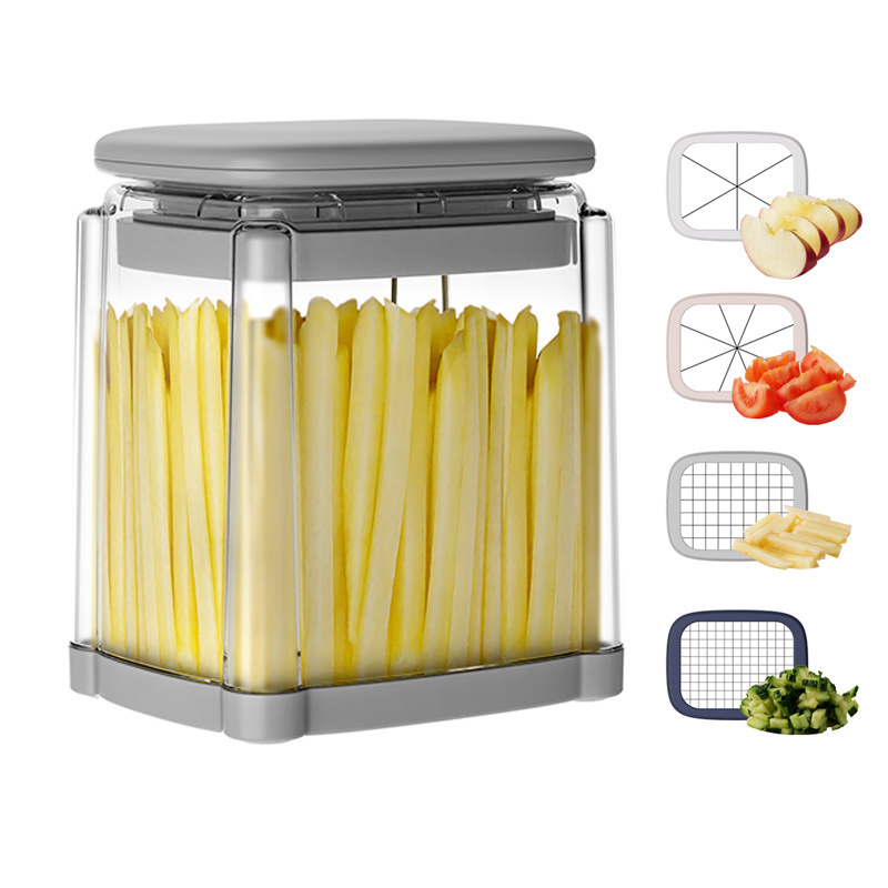 Multifunctional Manual Kitchen French Fries Potato Chips Cutter Slicer Chopper Box Vegetable Cutter Fruit Salad Cutter