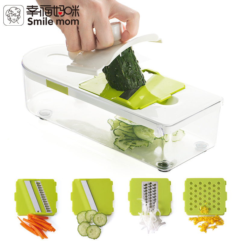 Smile mom 7 in 1 Multi Kitchen Set Manual Grater Magic Kitchen Accessories Julienne Vegetable Slicer Dicer Chopper