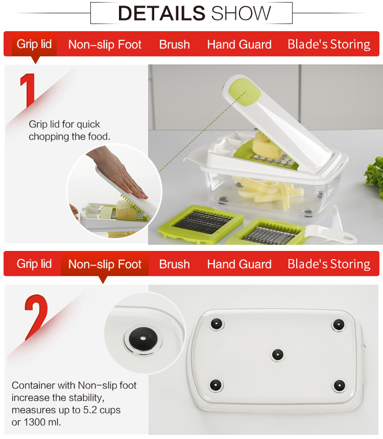 Smile mom multifunction kitchen vegetable and fruit chopper cutter potato grater mandoline slicer