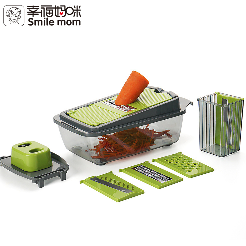 Smile mom Multifunction Kitchen Helper Nice Dicer - Carrot Grater Egg Slicer - Vegetable Cutter - Onion Chopper