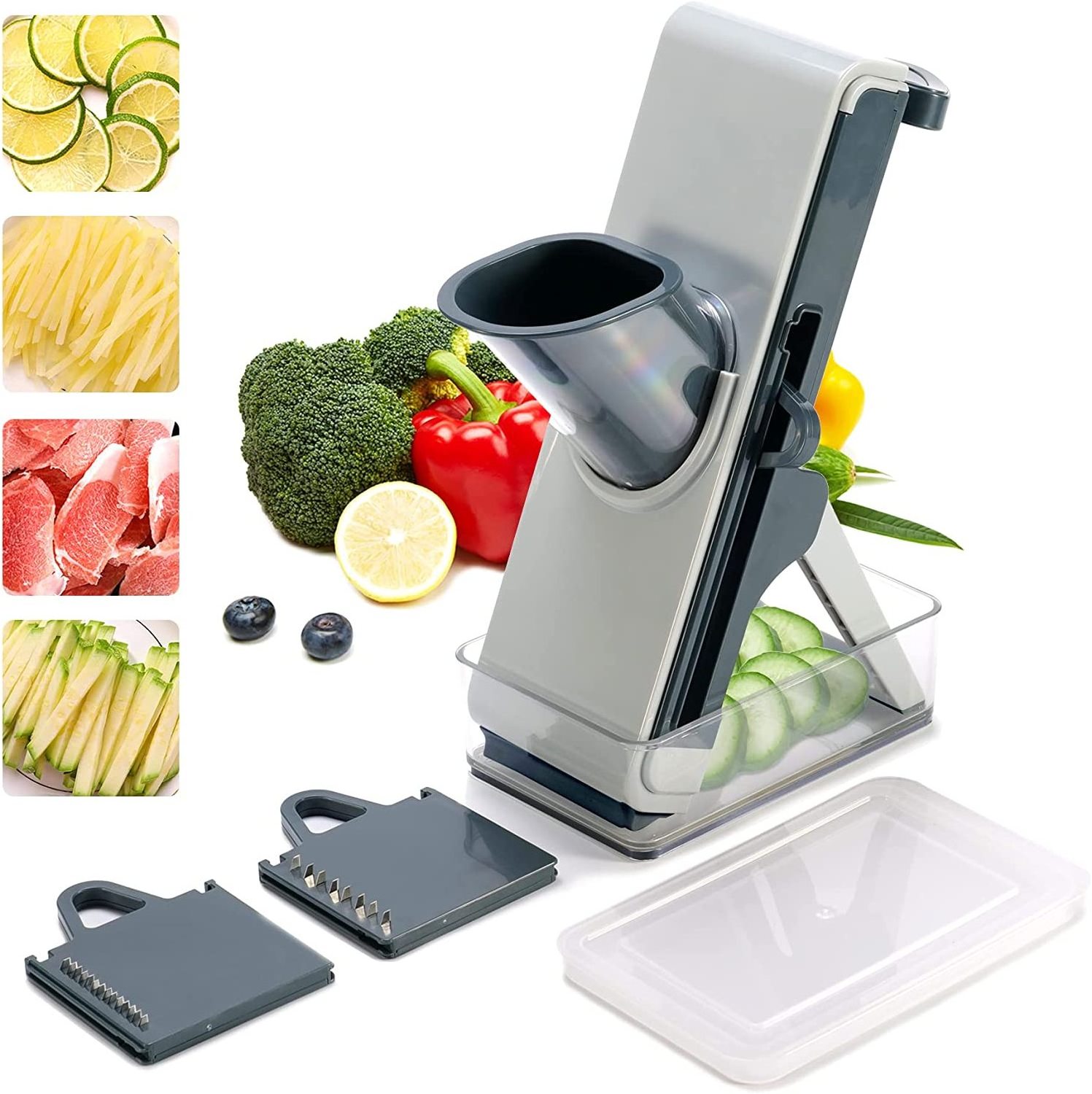 Kitchen Accessories Hand Manual Foldable Vegetable Cutter Food Slicer With Multi Blades