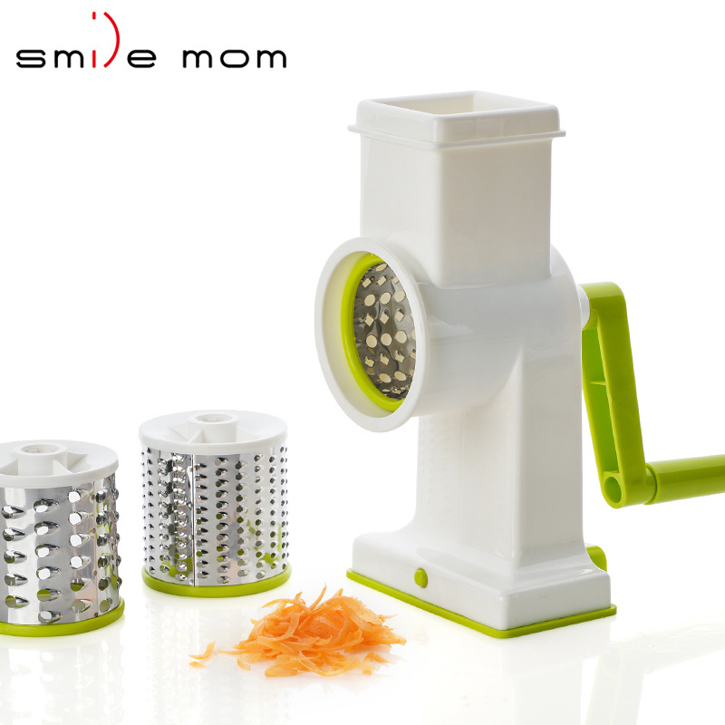 Manual Cheese Grater Vegetable Slicer with Handle Speed Round Mandoline Potato Shredder Nut Grinder Suitable for Carrot Garlic