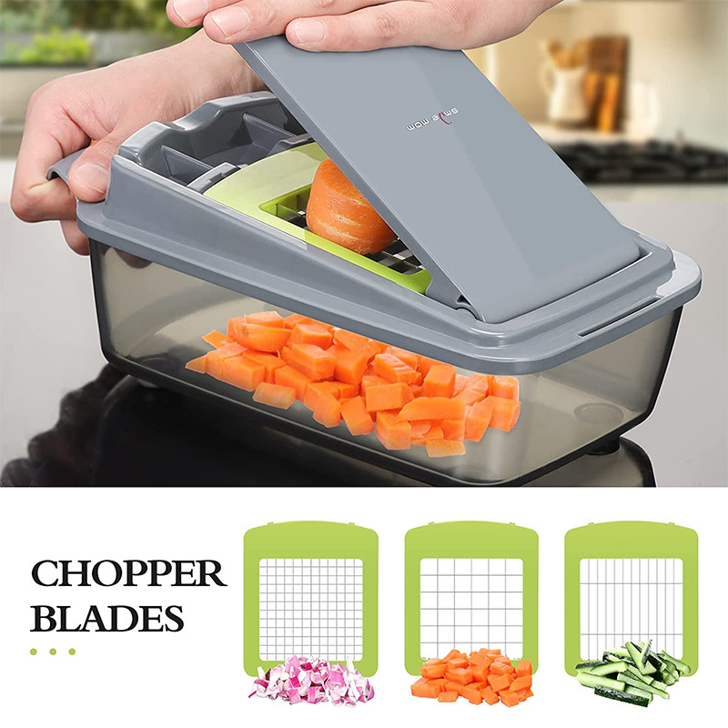 Top Seller Kitchen Accessories 13 in 1 Food Cutter Veggie Onion Chopper Mandoline Slicer Multifunctional Vegetable Cutter