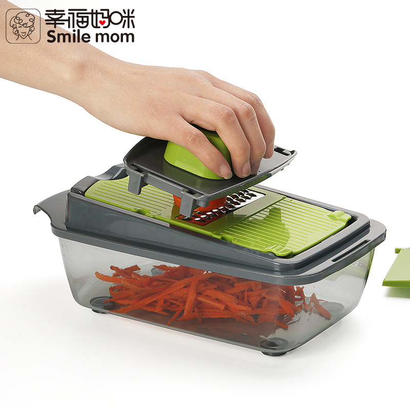 Smile mom Multifunction Kitchen Helper Nice Dicer - Carrot Grater Egg Slicer - Vegetable Cutter - Onion Chopper