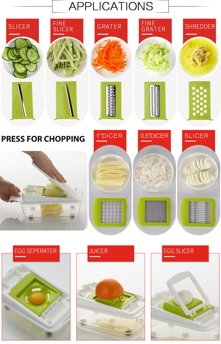 Smile mom multifunction kitchen vegetable and fruit chopper cutter potato grater mandoline slicer