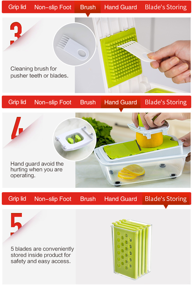 Smile mom multifunction kitchen vegetable and fruit chopper cutter potato grater mandoline slicer