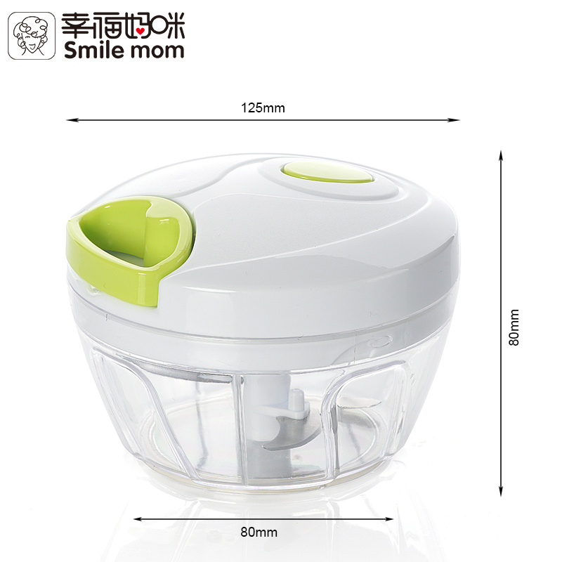 Mini Manual Kitchen Food Chopper Stainless Steel Garlic Cutter and Meat Vegetable Blender with Press Function