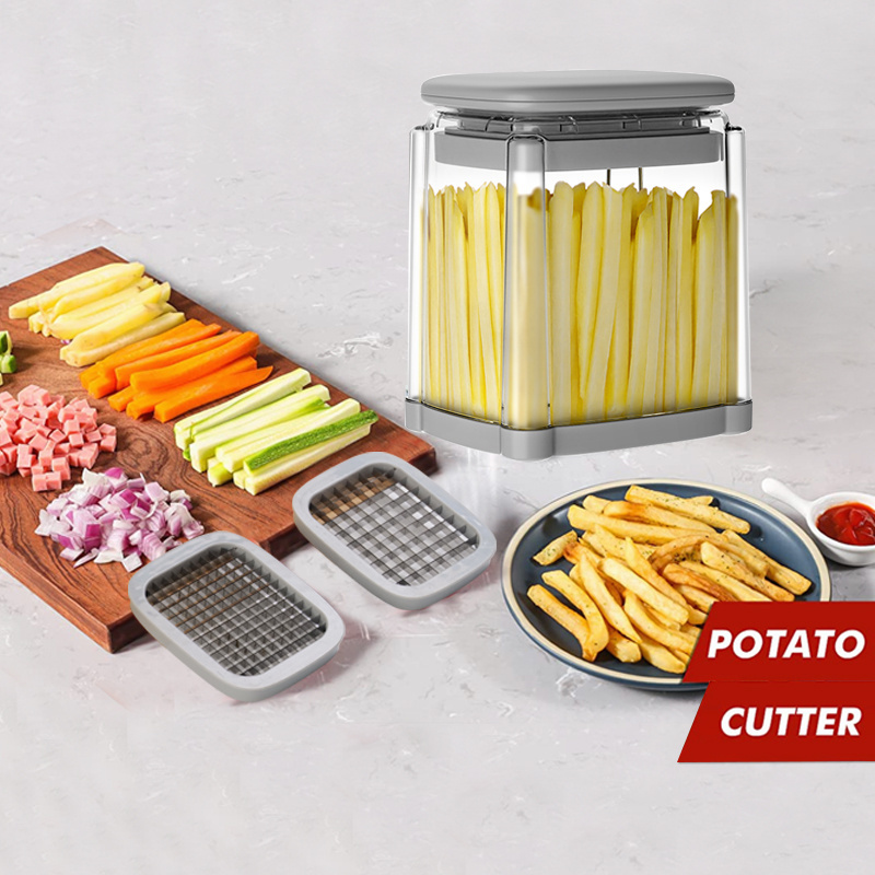 Multifunctional Manual Kitchen French Fries Potato Chips Cutter Slicer Chopper Box Vegetable Cutter Fruit Salad Cutter