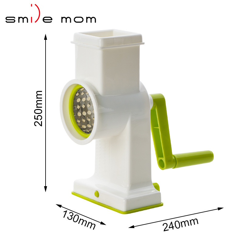 Manual Cheese Grater Vegetable Slicer with Handle Speed Round Mandoline Potato Shredder Nut Grinder Suitable for Carrot Garlic