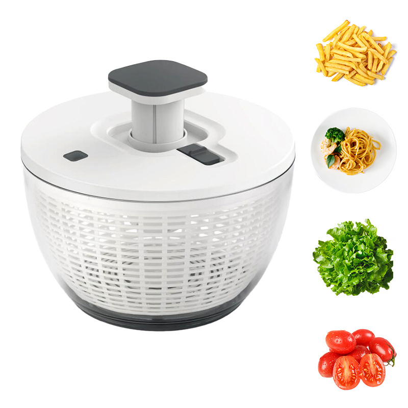 Multifunctional Manual  Kitchen Appliance Tools Plastic Lettuce Vegetable Washers Dryer Spinning Colander Bowl Salad Spinner