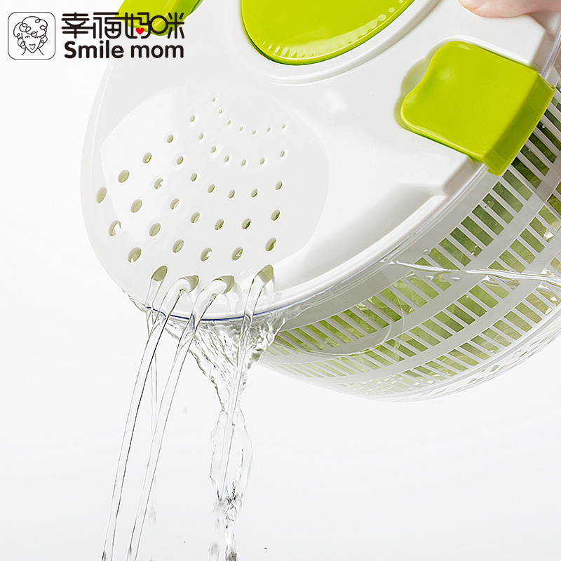 Smile mom Lettuce Washer Anti-Wobble Salad Spinner Vegetable Dryer with Bowl