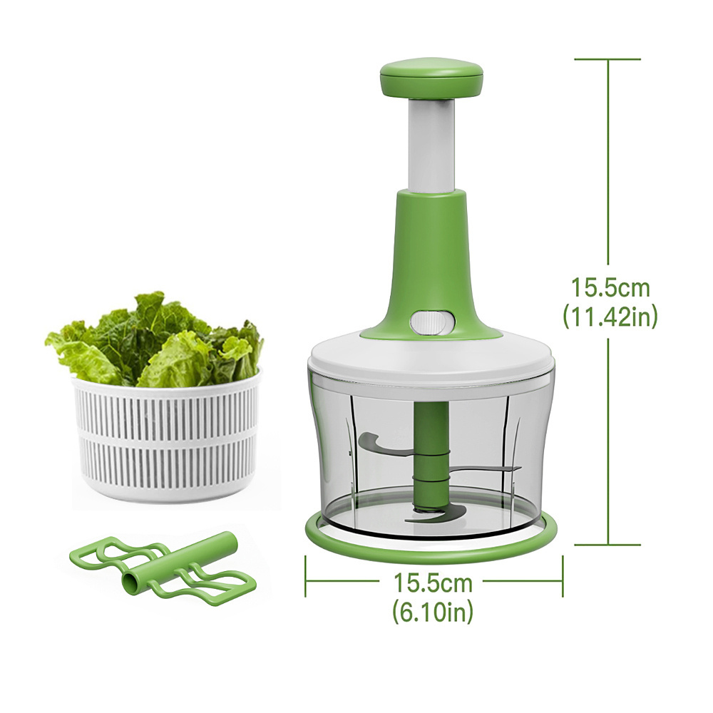 Smile Mom Multifunctional Plastic Veggie Fruit Chopper Quick Easy Salad Spinner Lettuce Bowl Colander Vegetable Tool