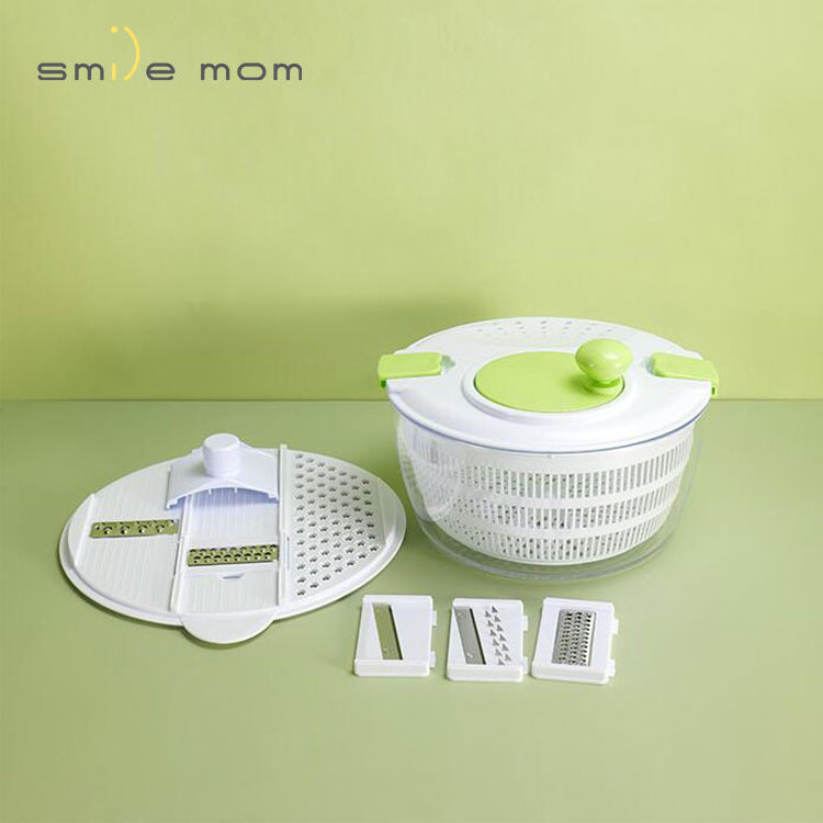 Smile mom multi -purpose plastic salad maker set vegetable and fruit salad spinner with grater