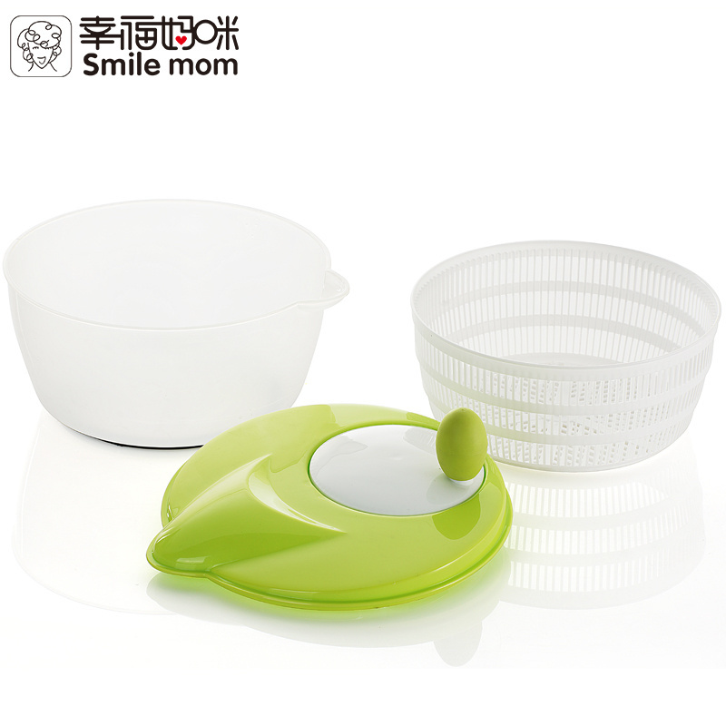 Smile Mom Kitchen Accessory 4L large Capacity Vegetable Salad Spinner Plastic Salad Dryer