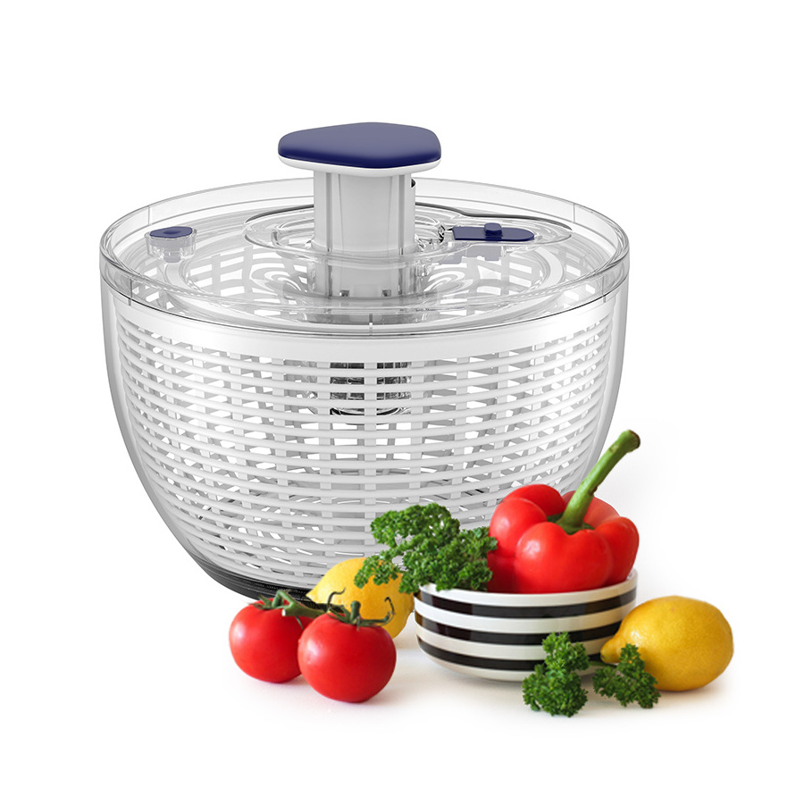 Vegetable Dryer Chopper Manual Lettuce Secure Lid Lock Salad Spinners With Bowl Colander