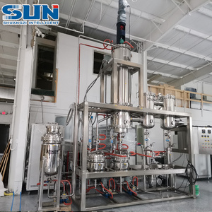 Multifunctional Short path essential oil extraction equipment molecular still glass distillation column