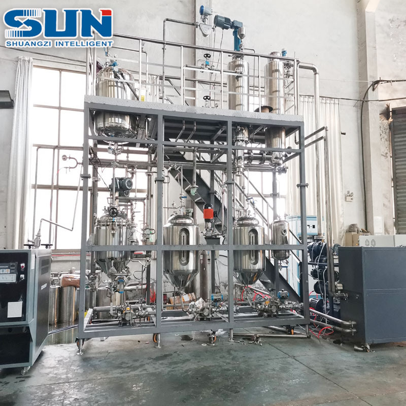 Multifunctional Short path essential oil extraction equipment molecular still glass distillation column