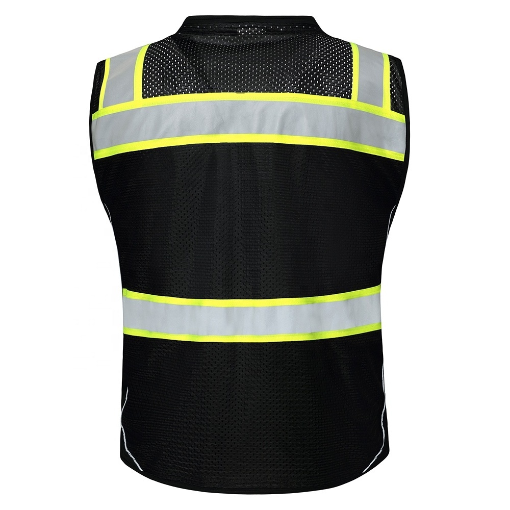 Chaleco Reflectivo Security Reflective Safety Vests Press Black High Visible Safety Reflective Vest