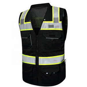 Chaleco Reflectivo Security Reflective Safety Vests Press Black High Visible Safety Reflective Vest