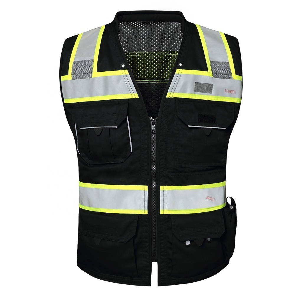 Chaleco Reflectivo Security Reflective Safety Vests Press Black High Visible Safety Reflective Vest