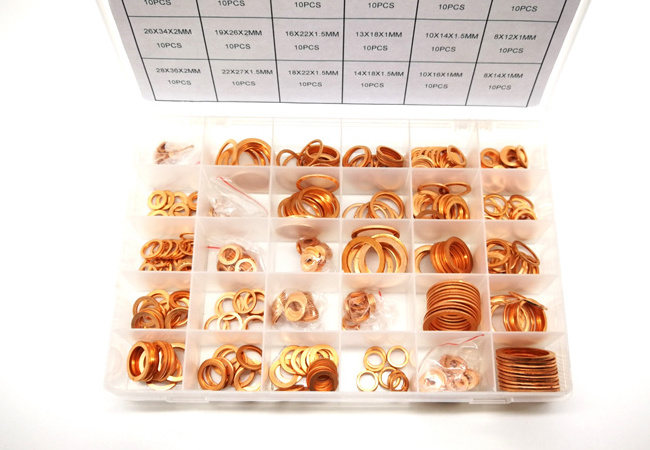 300pcs kit with flat sealing copper gasket/washer