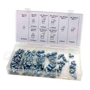 SYD-1008 110pcs Metric grease oil nipple zerk fitting lubricating nipple assortment