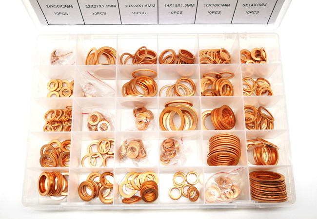 300pcs kit with flat sealing copper gasket/washer