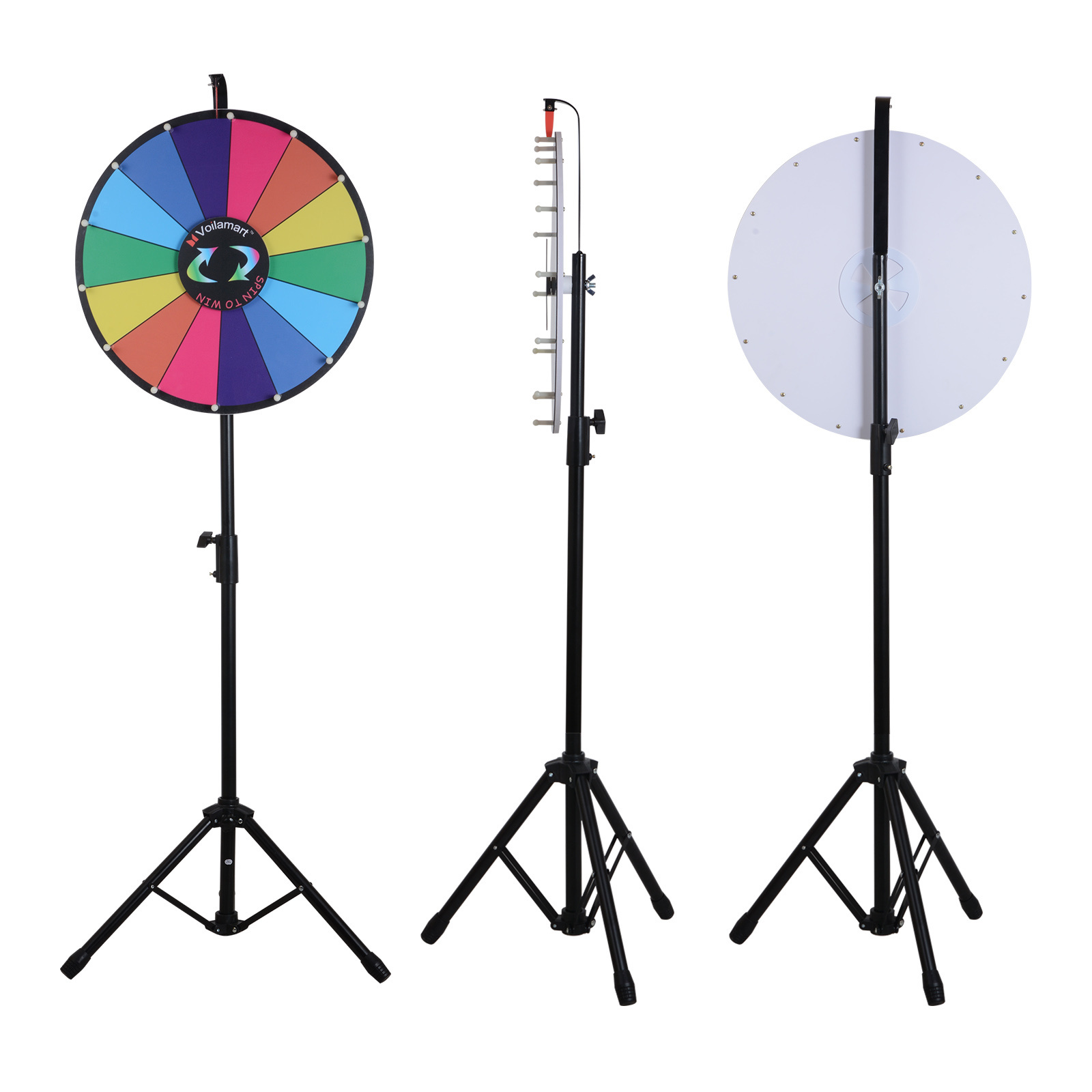 24 Inch Tripod Lucky Stand Prize Wheel Plastic Material Winning Dry Erase Durable Prize Wheel Of Fortune