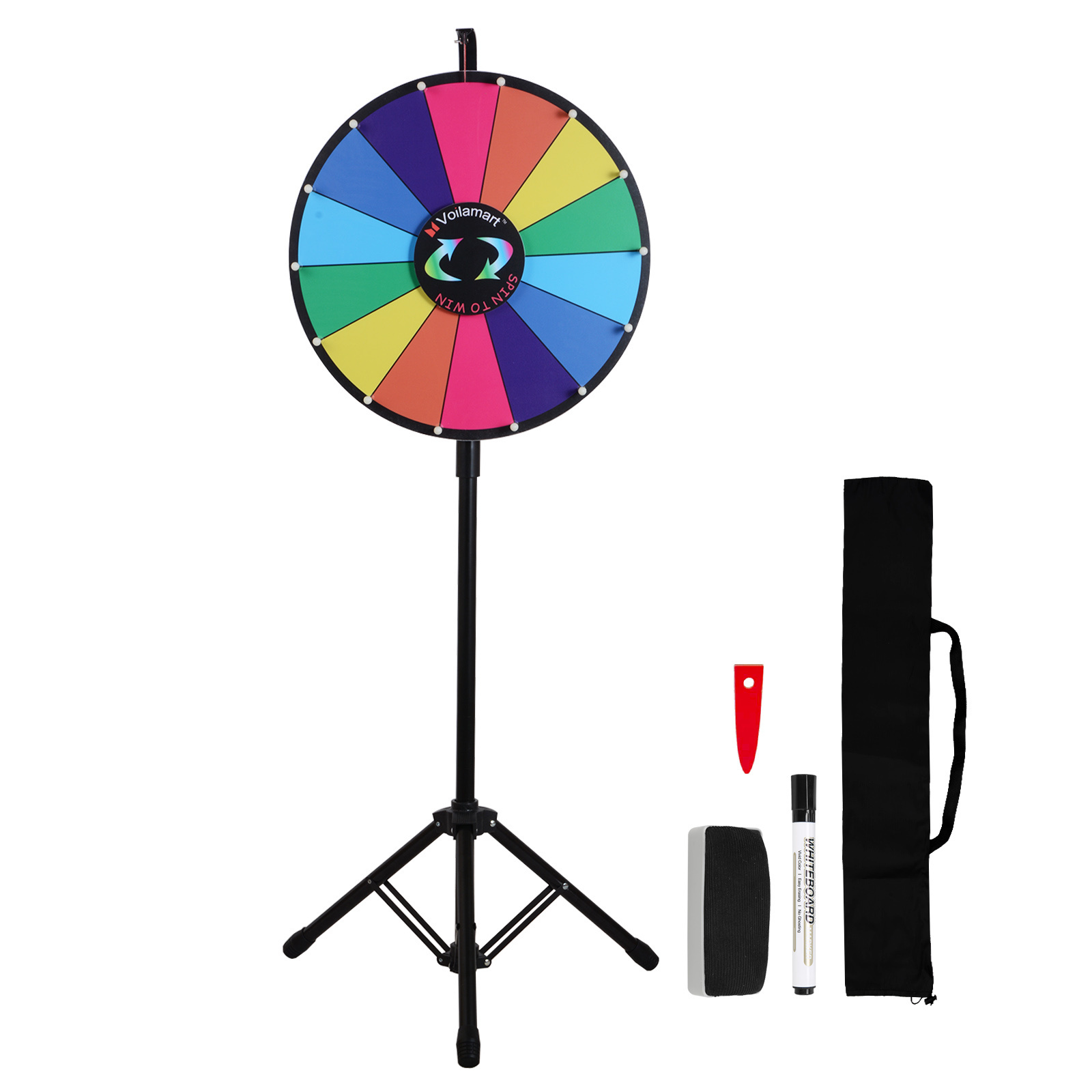 24 Inch Tripod Lucky Stand Prize Wheel Plastic Material Winning Dry Erase Durable Prize Wheel Of Fortune