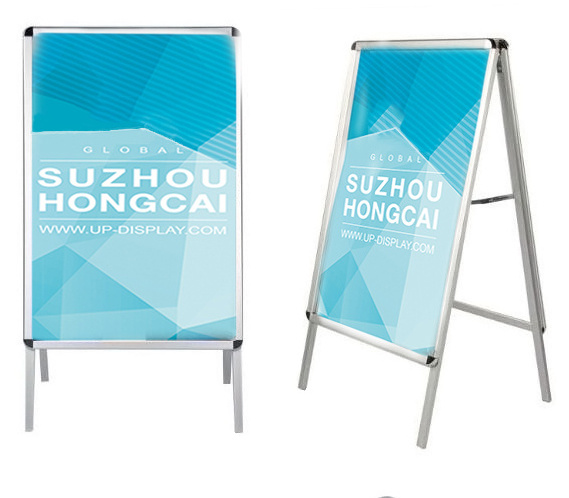 Factory Promotion Double Sided Snap A Poster Stand Portable Folding Sided Advertising Outdoor Sidewalk Sign Stand