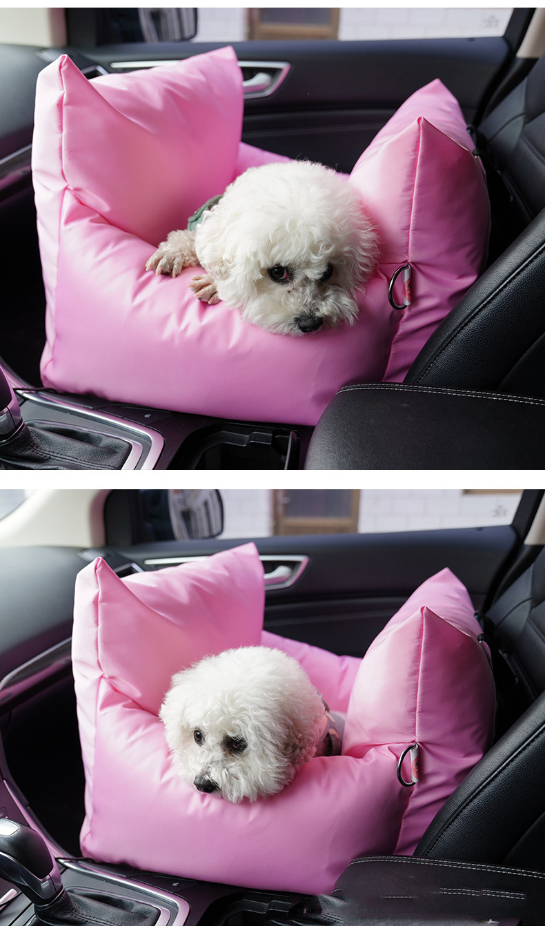 High Quality All Weather Pink Portable Pet Car Seat Dog Protector Simple Design Soft Safe Durable Dog Car Seat for Small Dogs