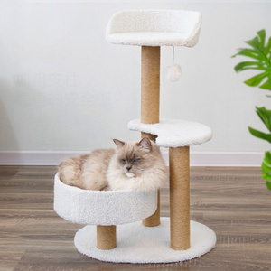 Custom Luxury Cat Tree House Large Multi-level Cat Trees & Scratcher with Hammock Luxury Wood Pet Cat Tree Tower