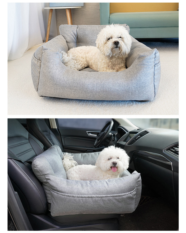 Manufacturer Wholesale Waterproof Gray Dog Console Car Seat Bed Portable Center Dog Car Bed for Pets Traveling