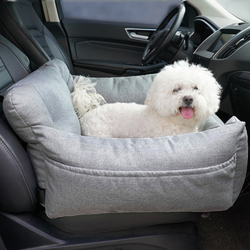 Manufacturer Wholesale Waterproof Gray Dog Console Car Seat Bed Portable Center Dog Car Bed for Pets Traveling