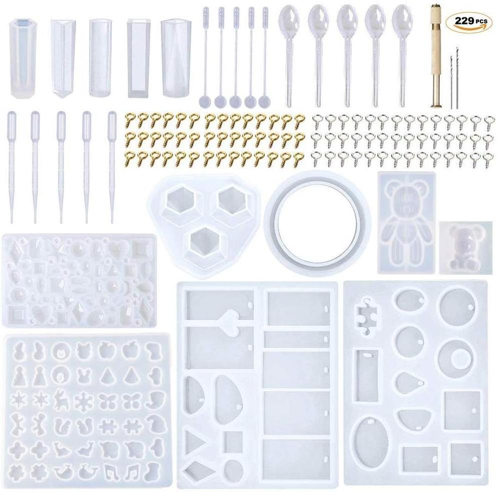 DIY Jewelry Casting Molds Tools Set Silicone Jewelry Earring Resin Molds Necklace Bear Diamonds Mold