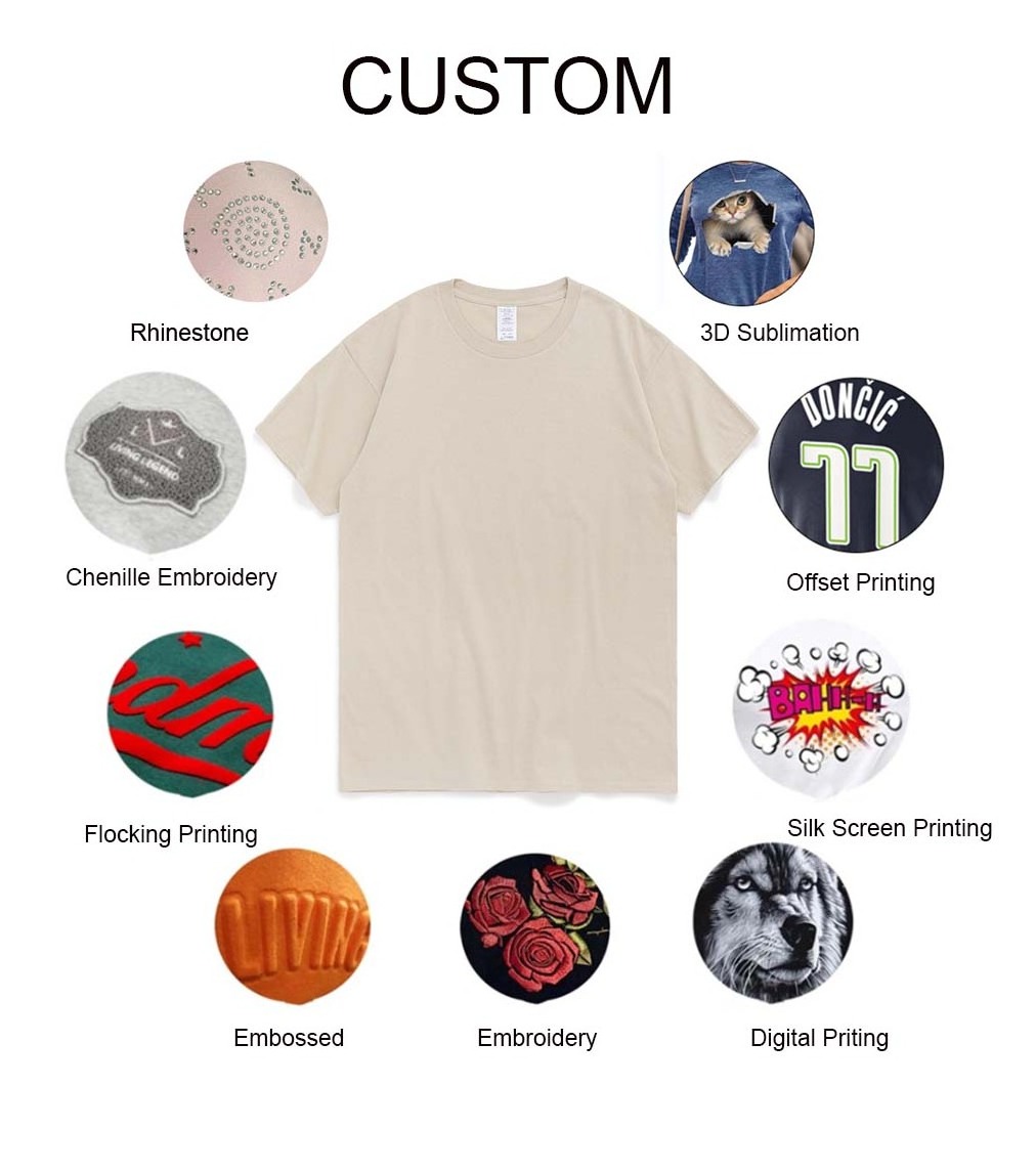 Wholesale Plus Size XXXXXXL  Crew Neck Men Heavyweight T-Shirt Custom Logo  Cotton Box Tshirt Plain Blank White Bulk T Shirt