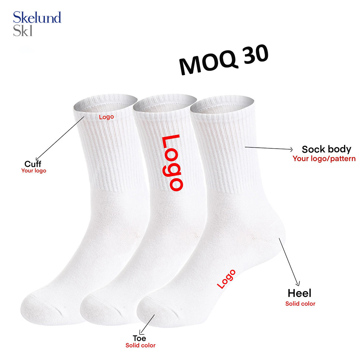 Wholesale Custom Socks Unisex Adult Mens Fashionable Gym Sport White Socks Custom Logo 100% Cotton Unisex Bulk Unisex Socks