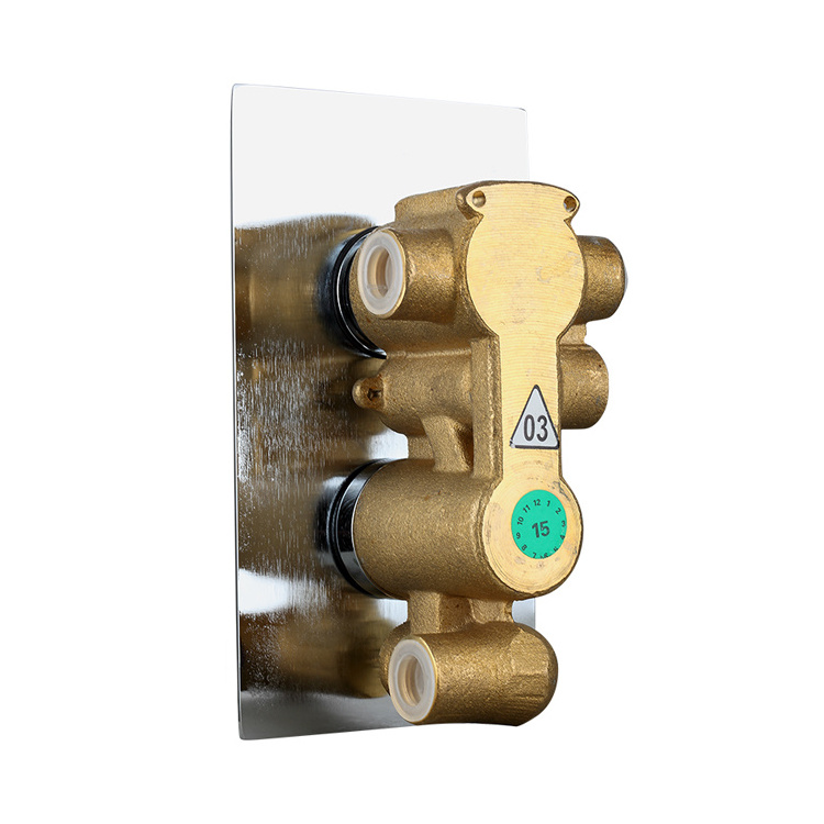 Dual Square handles outdoor concealed thermostatic shower valves