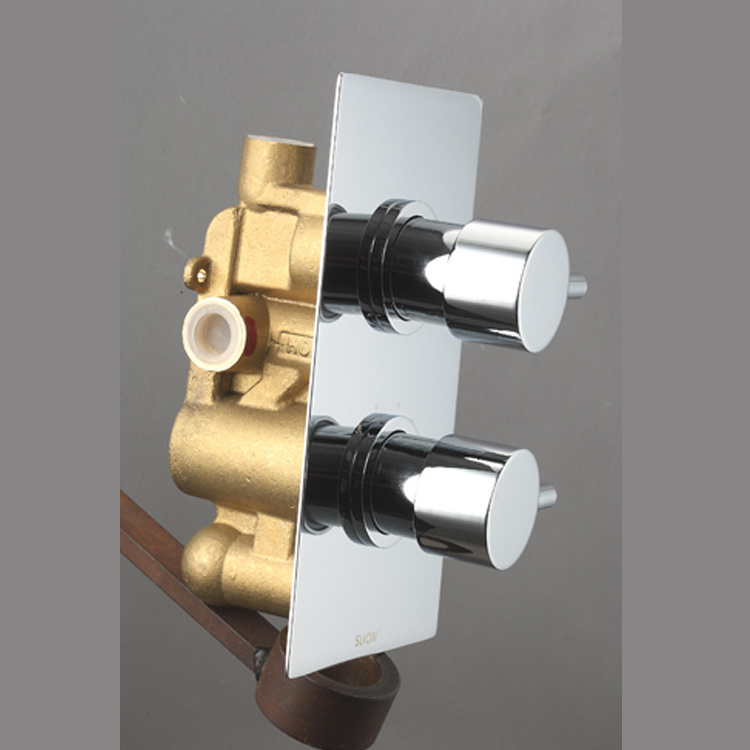 Dual Square handles outdoor concealed thermostatic shower valves