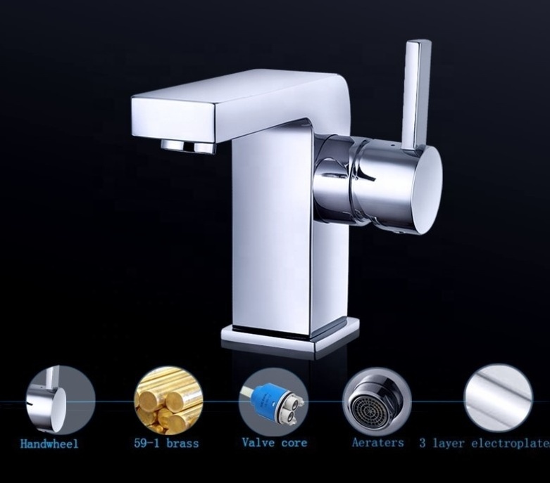 Brass Hpb59-1SL2126(01) single lever monobloc basin mixer universal swivel Simple and elegant with Sedal Cartridge high quality