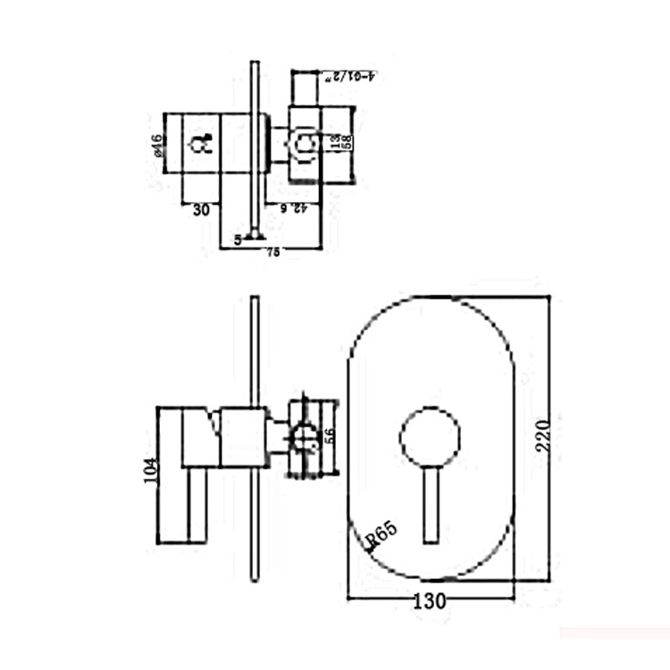 High quality brass 4 Way Water Diverter Bathroom Shower Mixer Faucet Valves Modern Hot and Cold Water Brass Shower Mixer Valve